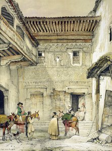 Moskeijan tuomioistuin (Patio de la Mesquita), teoksesta "Alhambran luonnokset ja piirustukset", 1835